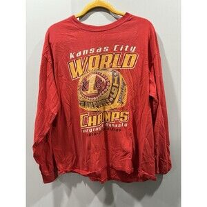 NFL KANSAS CITY CHIEFS FOOTBALL Y2K WORLD CHAMPS SUPER BOWL RING T SHIRT SZ XL